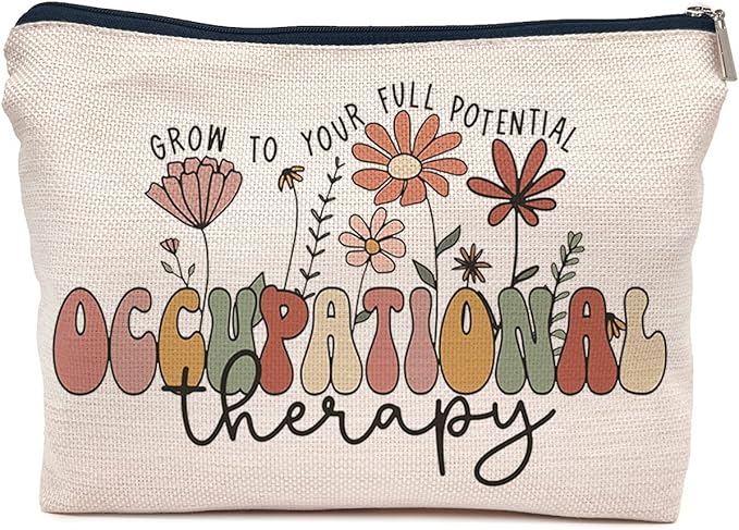 IWXYI Occupational Therapy Gifts,Boho Therapist Occupational Therapy Makeup Bag Make up Bag Zipper Pouch Travel Toiletry,Therapist Gifts,Ot Gifts,Gifts For Occupational Therapy