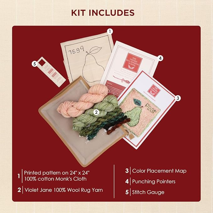 The Oxford Company Punch Needle Kit (Peach Pear)