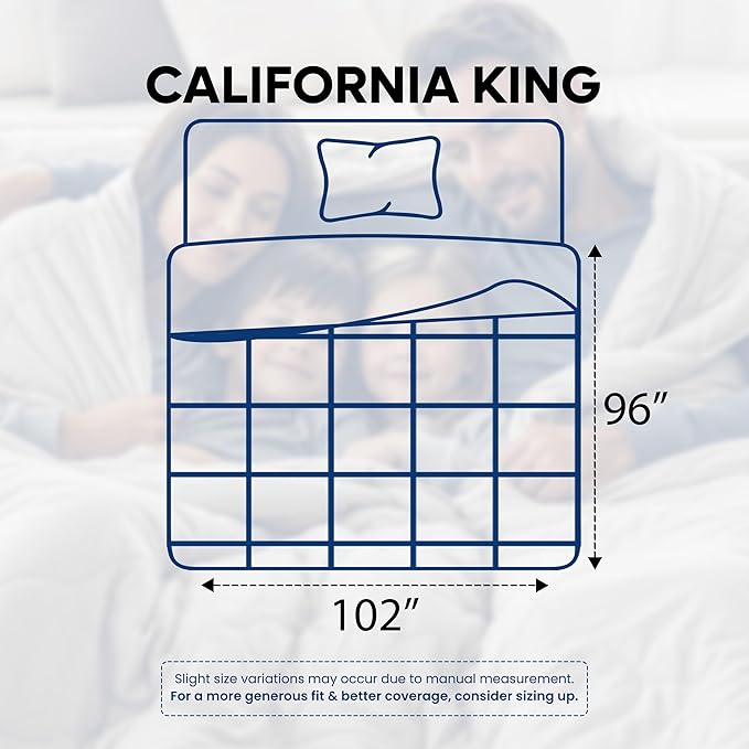 Utopia Bedding Comforters California King Size, All Season Duvet Insert, Down Alternative Box Stitched Bed Comforter with Corner Tabs, Machine Washable (White)