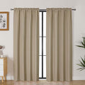 Lecloud Bessie Camel Curtains 72 Inches Long 2 Pcs, Rod Pockets Light Filtering Faux Linen Textured Living Room Curtains for Bedroom Decor, Window Drapes for Dining Room, Each Panel 40" W x 72" L