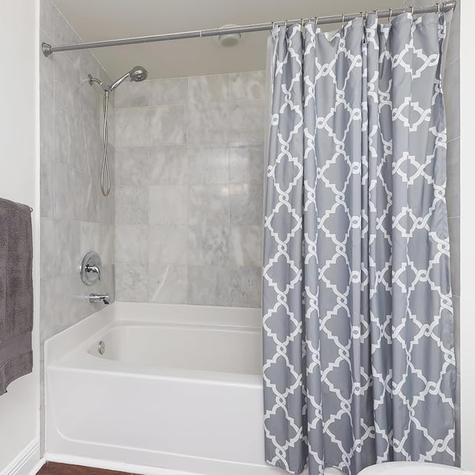 BLACK+DECKER Tension Shower Curtain Rod 42-72 Inch – Drill-Free Adjustable Curtain Rod, Rust-Resistant Stainless Steel Tension Curtain Rod for Shower, Bathroom, Window, Closet – 35 lb Capacity