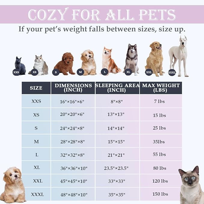 Aofast Calming Dog & Cat Bed for Extra Large Small Medium Sized Pet, Donut Washable Comfort Fluffy Warm Round Mat for Puppy Kitten, 8 Size Essentials Furniture Supplies Indoor