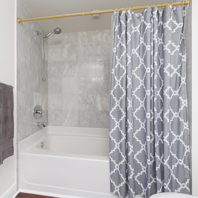 BLACK+DECKER Tension Shower Curtain Rod 42-72 Inch – Drill-Free Adjustable Curtain Rod, Rust-Resistant Stainless Steel Tension Curtain Rod for Shower, Bathroom, Window, Closet – 35 lb Capacity