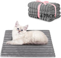NWK Pack of 4 Fluffy Self Warming Cat Mat, Cat Blanket, Thermal Dog Mat, Washable, Non-Slip Bottom for Sofa & Crate & Kennel & Car Seat (Misty Gray, Small (19'' X 15'' X 0.7''))