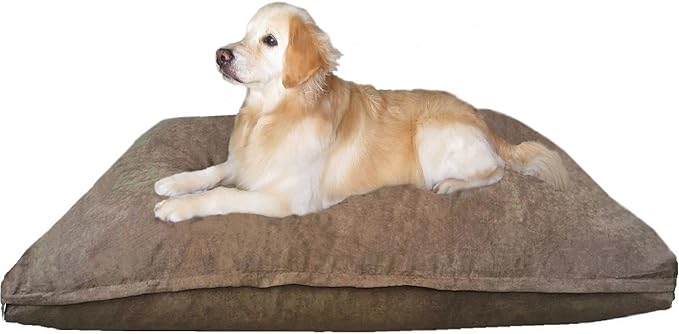 Dogbed4less Jumbo Orthopedic Extreme Comfort Memory Foam Dog Beds for Extra Large Dog, Waterproof Internal Case and Machine Washable External Cover, 55X47 Pet Pillow, Brown