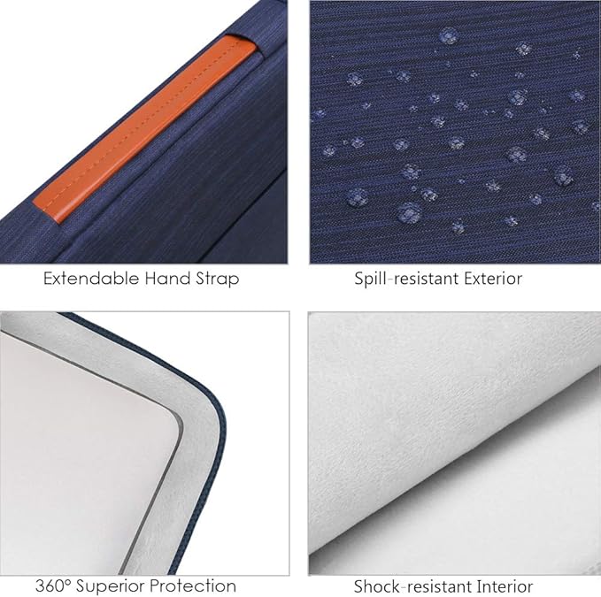 Lacdo 360° Protective Chromebook Case 11 Inch Laptop Sleeve for 11 Inch Acer HP Dell Samsung ASUS Chromebook Spin 311, 13 Inch Microsoft Surface Pro 11th Copilot+PC/10/9/8/X Computer Bag, Blue