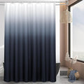 MitoVilla Navy Blue Ombre Waffle Fabric Shower Curtain, Modern Waffle Weave Textured Shower Curtains for Luxury Rustic Bathroom Decor, Vintage Weighted Bathroom Shower Curtain, 72 x 72