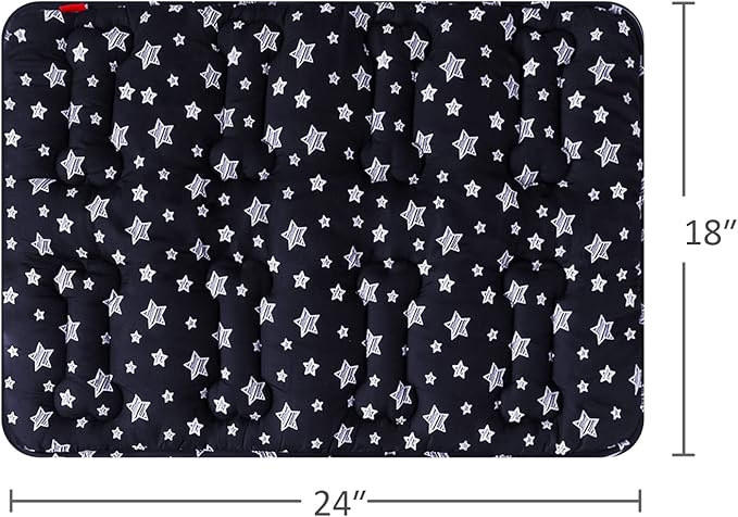Dog Crate Mat (24" X 18") 2 Pack, Soft Bed, Personalized Pad, Anti-Slip Bottom, Machine Washable Kennel Pad, Black