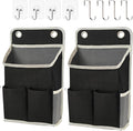 Someteth Hanging Basket for Organizing, Wall Organizer with Pockets and Over The Door Organizer，Can for Home, Closet, Office and Camper (Black2)