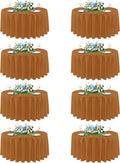 sancua Thanksgiving Round Tablecloth 108 Inch Diameter, 8 Pack Bronze, Circle Polyester Fabric Light Brown Fall Table Cloth Cover for Harvest Wedding Party Reception Banquet (Fit 42-96 Inch Tables)