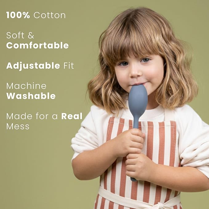 Tampoco Design Kids Apron – 100% Cotton, Adjustable & Machine Washable – for Baking, Cooking, and Crafts – Ages 5–11