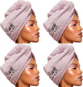 Felicia Leatherwood Microfiber Hair Towel Wrap - Quick Drying, Anti Frizz & Gentle on Hair - Easy to Use, Saves Time, Lightweight & Compact - for Curly, Long & Thick Hair - Lavender - 4 Pack