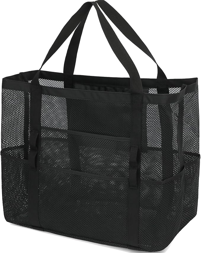 GYEUKHAM Mesh Beach Bag - Large Beach Tote Bag with Multiple Pockets for Family Beach Bag for Toys & Vacation Essentials