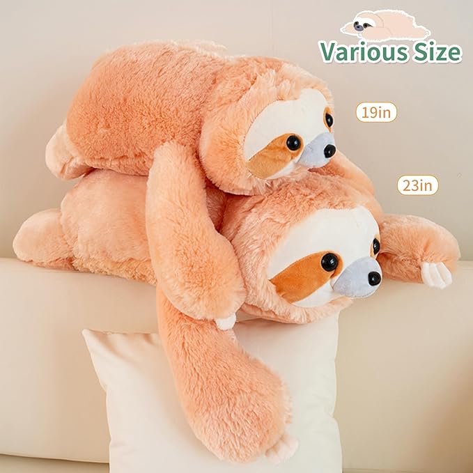 EJK Sloth Plush Toy,Sloth Stuffed Animal, Cute Sloth Plush Pillow, Plush Doll, Birthday, Christmas, Children's Gift, Room Decoration (60CM=23.6IN)