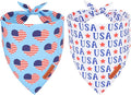 ADOGGYGO 4th of July Dog Bandanas, American Flag Pet Scarf, Multi Size Offered, White Blue Flag Bandana for Extra Large Dogs Pets (X-Large)