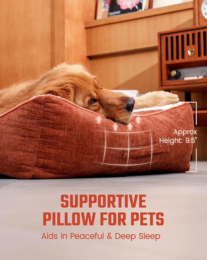 Pawccoli XL Dog Bed for Crate - Orthopedic Foam Crate Mat Large Comfy Flat Pet Beds with Removable Washable Cover, Suitable for Pet Up to 100 lbs(43''×28''×6'')