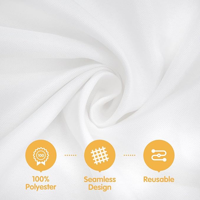 BRILLMAX 6 Pack White Tablecloths for 6 Foot Rectangle Tables 90 x 132 Inch - 6ft Rectangular Bulk Linen Polyester Fabric Washable Cloth Cover for Wedding Reception Banquet Birthday Party