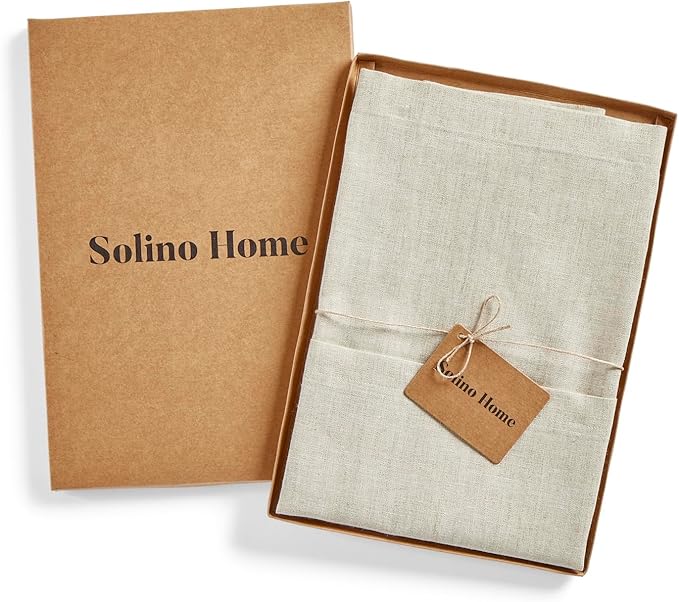 Solino Home Linen Bistro Server Apron - Extra long ties with Pockets - 100% Pure Linen Half Apron for Men and Women