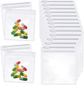 Zonon Pill Pouch Bags Zippered Reusable Pill Baggies Clear Plastic Bags Self Sealing Travel Medicine Organizer Storage with Slide Lock for Cod Liver Oil, and Small Items(24 Pieces)