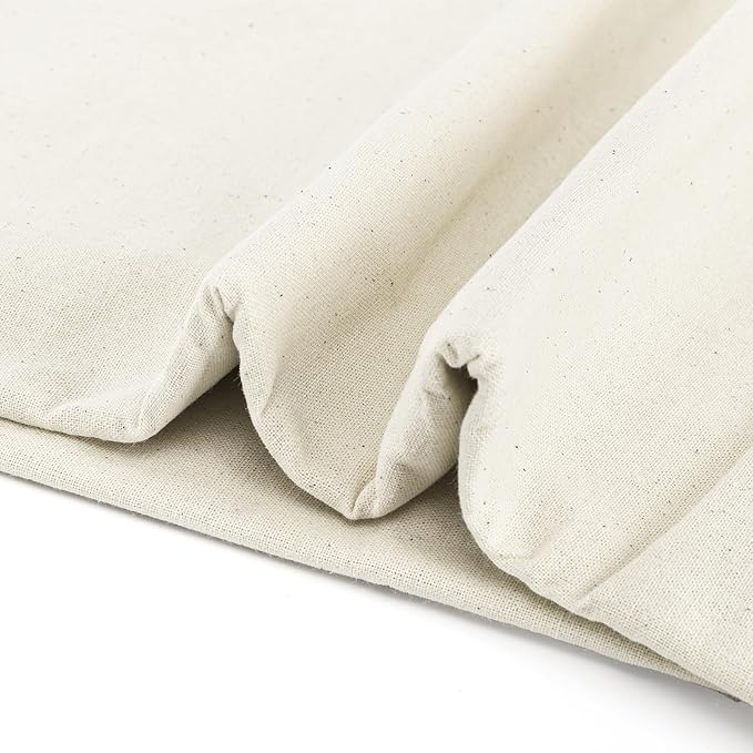 Tosnail Cotton Muslin Fabric, 63 Inch x 5.5 Yards Muslin Cloth, Natural Unbleached Linen Cotton Fabric by The Yard for Sewing, Embroidery, Quilting, Draping, Craft Project