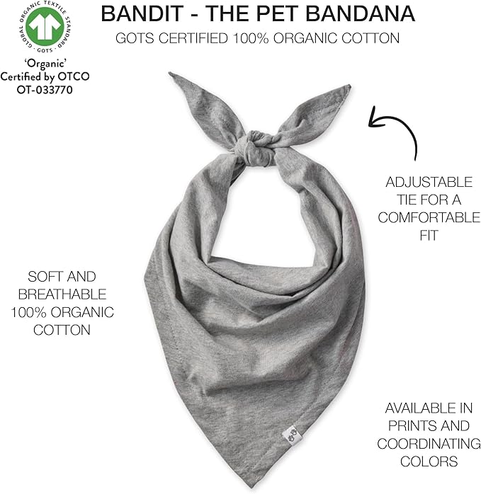Pet Passion Bandit - The PET Bandana 100% Organic Cotton Pet Bandanas Clothes for Small, Medium, Large Dogs, 2-Pack Fair Isle, X-Small/Small