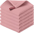 Kitinjoy 100% Cotton Kitchen Dish Cloths (12 X 12 Inches, Dried Roses),6 Pack Waffle Weave Ultra Soft Absorbent Dish Towels for Drying Dishes Quick Drying Kitchen Towels Dish Rags