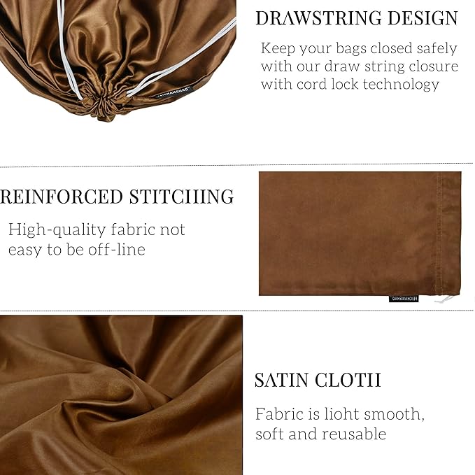 FEICHANGHAO 7 Pack Dust Bags for Handbags Storage Silk Cloth Bag With Drawstring Large Storage Pouch for Handbag Purse Shoes Boots