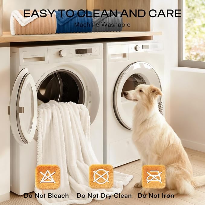 Luciphia Waterproof Dog Blanket for Small Puppy Ultra-Soft Calming Cut Pile Flannel Throw Durable & Warm Furniture Protection for Couch Car Pet Cat Blanket Machine Washable Soft White,S(40''x28'')
