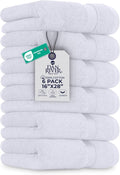 DAN RIVER 6-Pack Premium Hand Towels (16x28 Inches) - 100% Cotton, Ultra Soft, Lightweight, Highly Absorbent Towels for Bathroom, Spa, Gym, Salon, Hotel, and Travel - 550 GSM – White