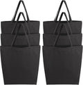Segarty Canvas Tote Bag for Women, 6 Pack 20x15.7 Reusable Black Shopping Bag, Natural Cotton Durable Shoulder Bag Aesthetic, Blank Canvas Tote Bulk for DIY, Gift, Grocery, Beach, Travel
