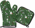 Oven Mitts and Pot Holders Sets of 2,Sport Golf Heat Resistant Kitchen Oven Gloves Potholder for Baking Grilling BBQ Cooking