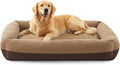 FURTIME Washable Dog Bed Extra Large Sized Dogs, Washable Comfy Fluffy XL Dog Bed, Removable Zipper Cover Machine Wash, Soft Sleeping Bed Durable Pet Cuddler with Anti-Slip Bottom, 42"x30"x8", Brown