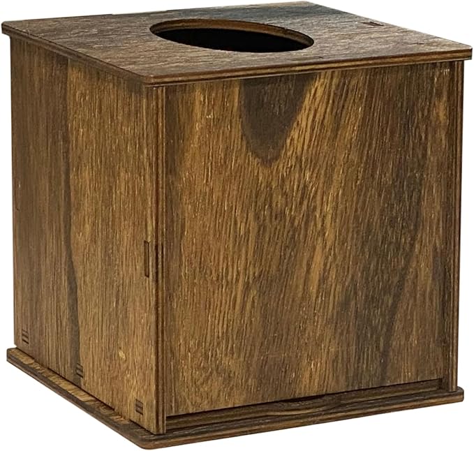 6 Pack Square Tissue Box Cover (6 x 6 x 6 inches) Rustic Wood Tissue Box Holder with Slidingout Bottom Wooden Tissue Box Cover Cube for Tabletop Stands Bathroom Bedroom Dinner Table