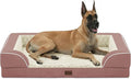 Casa Paw Orthopedic XXL Dog Beds, Waterproof Memory Foam Big Pet Bed for Extra Large Sized Dogs 53x42Inch, Non-Slip Bottom and Egg-Crate Foam Dog Couch Bed with Washable Removable Cover, Pink