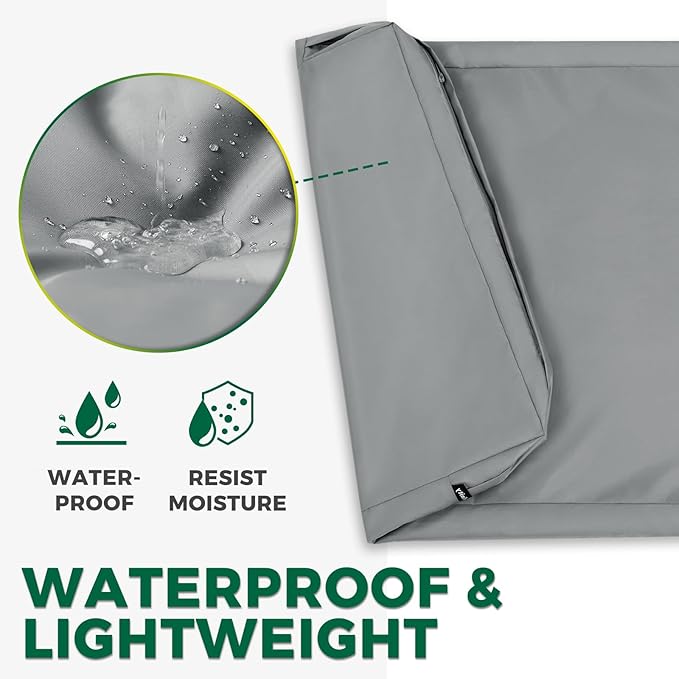 Waterproof Dog Bed Cover Replacement Washable, Easy to Clean, Pet Hair Resistant, Heavy Duty Oxford, Zipper Closure, Indoor/Outdoor Use, Fits 36 Inch Dog Crate - Large - 35"x 22"x 3.5" - Grey