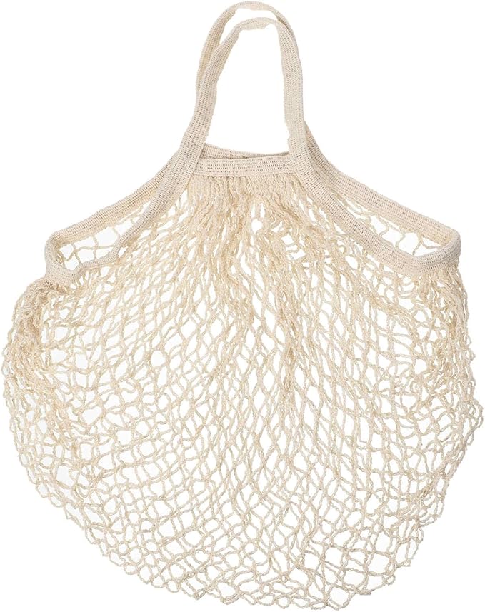 MECCANIXITY Cotton Mesh Bag Reusable Washable Mesh Net String Grocery Bags Organizer for Fruits Vegetables Shopping