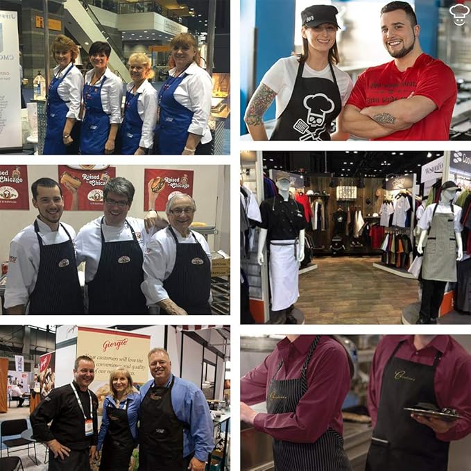YOWESHOP Personlized Chef Apron Cross Back Apron with Adjustable Straps Canvas Embroidered & Printing