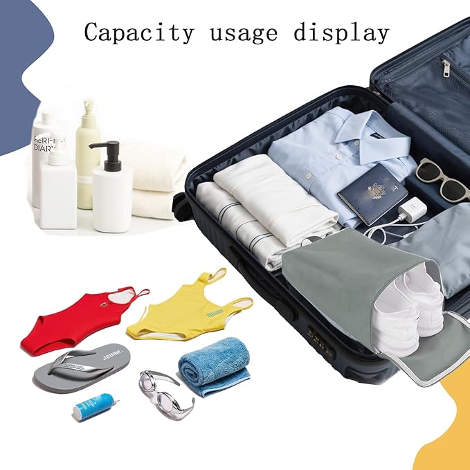 MOGARBRO Shoe Bags for Travel Storage Bag Organizer Bags Travel Accessories Must Haves Shoe Organizer Packing Cubes Beach Swim bag Daily Use Storage Travel Essentials Women Men Grey green