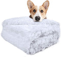 LOCHAS Luxury Fluffy Dog Blanket, Extra Soft and Warm Sherpa Fleece Pet Blankets for Dogs Cats, Plush Furry Faux Fur Puppy Throw Cover, 20''x30'' White