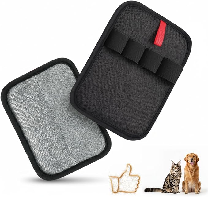 Pet Hair Removal Glove, Reusable Pet Hair Removal Tool Snug 4-Finger Fit Breathable – Magic Grooming Brush for Cats & Dogs, Electrostatic Pet Hair Remover for Laundry, Carpet, Couch & Curtains