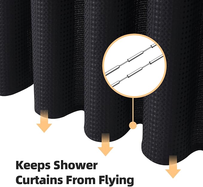 LaCyan 3 in 1 Waterproof Waffle Weave Shower Curtain and Clear Liner Set with 12 Stainless Steel Hooks Double Sided for Bathroom 72 Inches Heavy Duty Polyester Fabric Shower Curtains 72x84