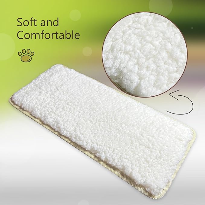 Replacement Pad for Dog Carrier Cat Carrier Pet Carrier, Plush and Rattan Mats, Double-Sided, Dog Bed Mat Crate Mat Kennel Pad 2-Pack