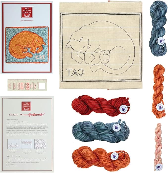 The Oxford Company Punch Needle Kit (Cat)