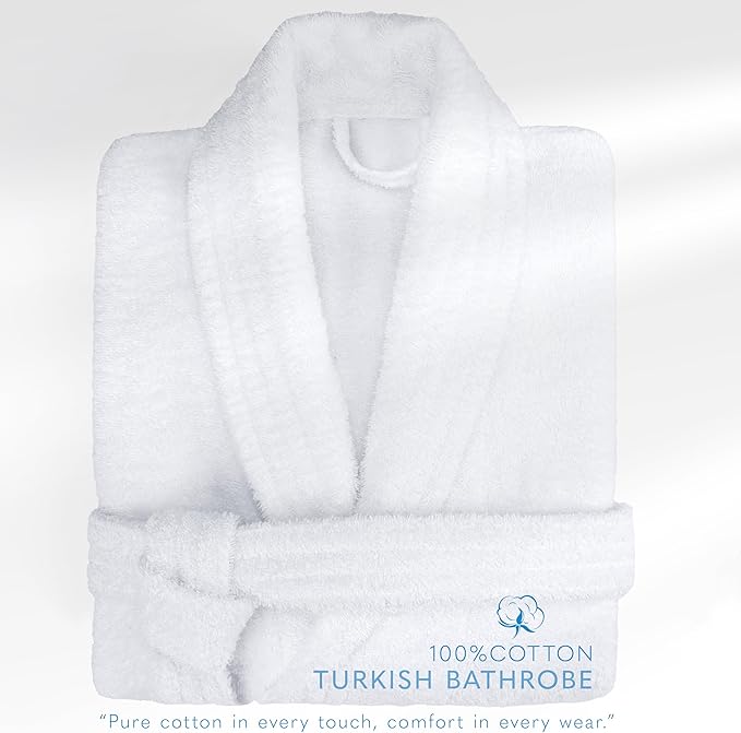 American Soft Linen Women’s 100% Cotton Terry Bathrobe – Soft, Absorbent, Quick Dry Turkish Robes for Women Quality Housecoat
