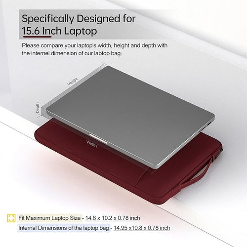 16 Inch Laptop Sleeve for 16 inch New MacBook Pro M4/M3/M2/M1 Pro/Max A3186 A3403 A2991 A2780 A2485 2025-2021, Protective Computer Case Bag with Pocket, Wine Red