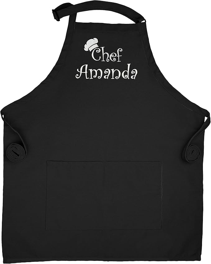 Custom Apron | Embroidered Kitchen Apron Women | Chef Apron For Men | Personalized Apron With Pockets