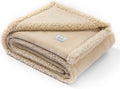 Maidewow Waterproof Dog Blanket Reversible Pet Bed Cover Puppy Fluffy Cream Blankets Leakproof Sofa Couch Cover Cat Pet Blanket for Warm Washable-S