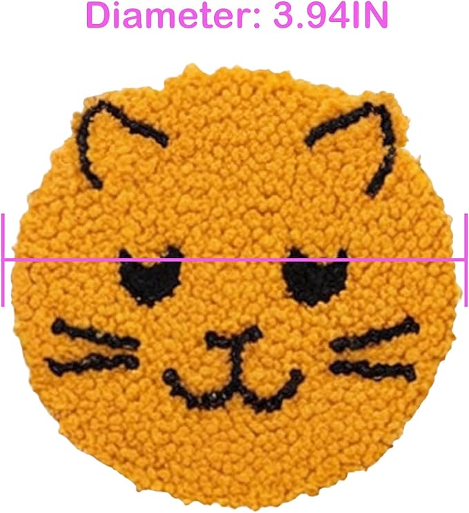 57lilina Punch Needle Coaster Kit for Adults Beginners, 6 Set Complete Animal Cat Punch Needle Stitching Embroidery Art Kit, Step-by-Step Guide Make Punch Needling Drink Coasters for Starter