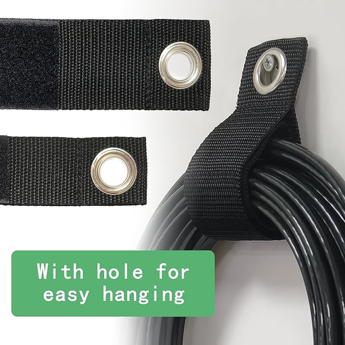 Portable Extension Cord Holder and Organizers,Storage Straps with Carrying Handle and Grommet, for Cables, Ropes, Garden Water Hoses Carrying organization (5 Pack (10"/13"/3pcs28"))