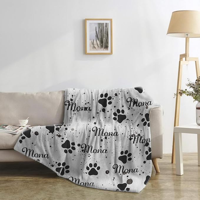 GlisterGlow Personalized Dog Blanket, Customized Pet Blankets with Name Picture, Throw Blanket for Small Medium Large Dog Puppy Cat